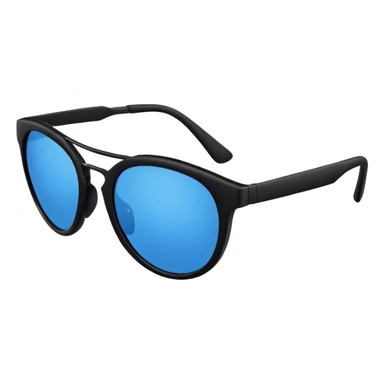 A stylish sunglasses with a bold, modern design, featuring blue lenses and a matte black frame, perfect for a sleek and trendy look. no head no face sticker