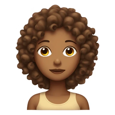 brown curly girl sleeping sticker