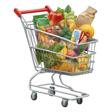 shopping cart with groceries sticker