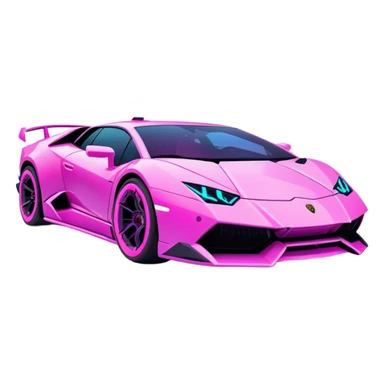 neon Lamborghini with cyber punk sticker