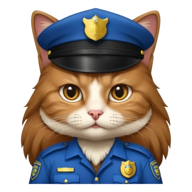 long-haired cat police sticker
