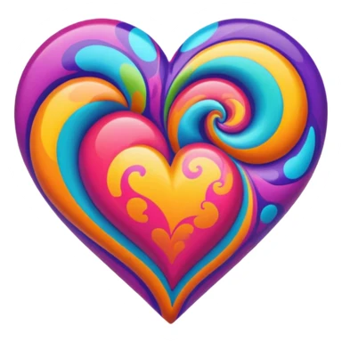 Psychedelic heart sticker