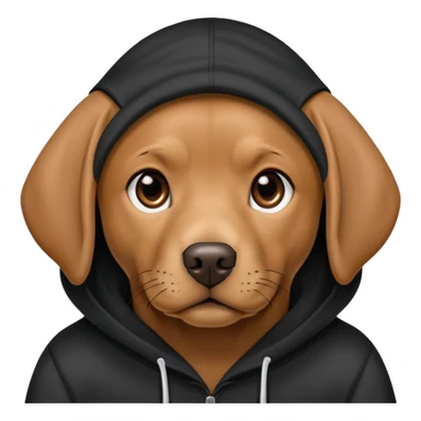 Cute Brown Labrador wearing black hoodie sticker