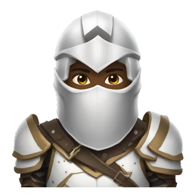 human with heavy white armor fantasy sticker