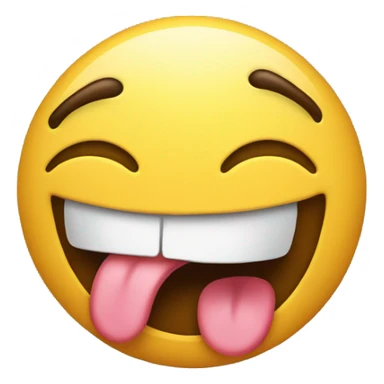 Emoji with tongue out shaking its head side to side sticker