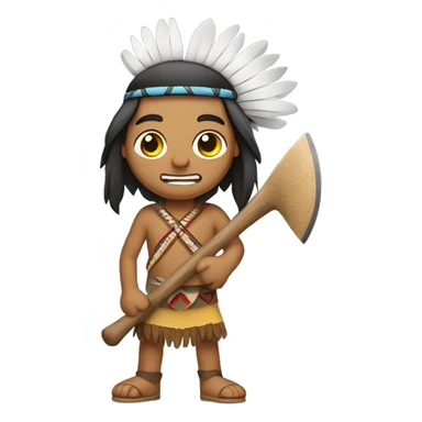 Native American Indian with hatchet sticker
