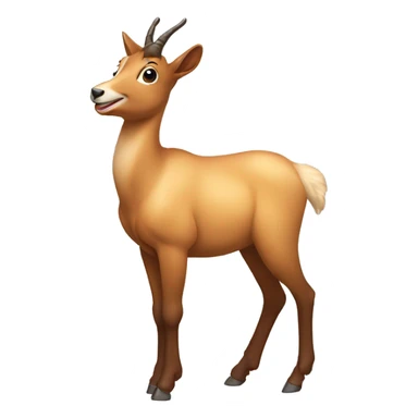 happy smiling brown chamois left hoof pointing up sticker