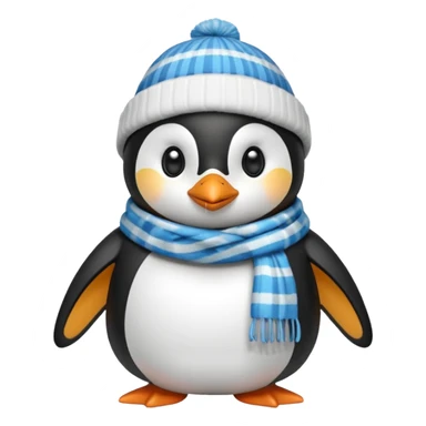 Winter penguin wearing winter clothes with winter background sticker