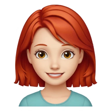 smiling girl with red hair clips sticker