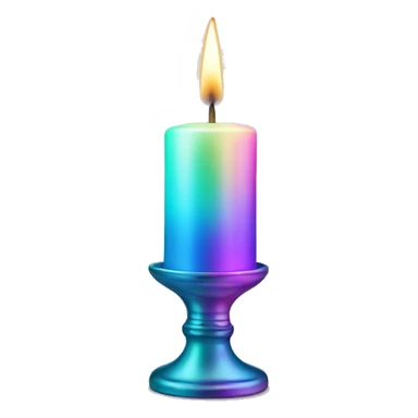 Iridescent candle with holder sticker