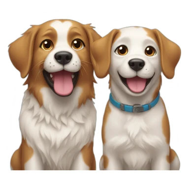 happy cat and dog sticker