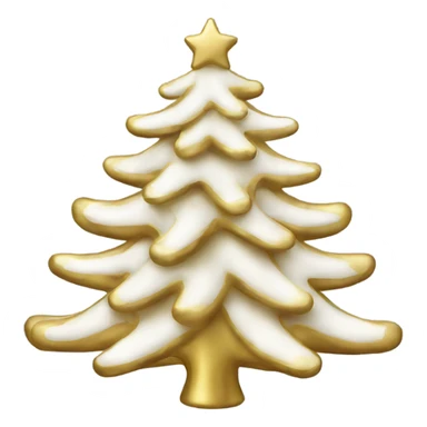 Gold and white christmas tree sticker