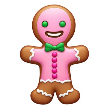 Cute pink gingerbread man sticker