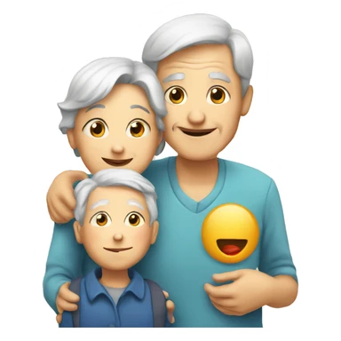 old people and child sticker