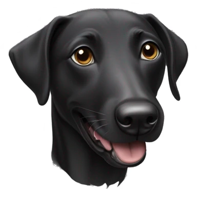 Black dog labrador whippet cross happy face  sticker