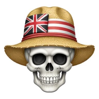 Fait moi un drapeau de tête de mort avec sur la tête un chapeau de paille sticker