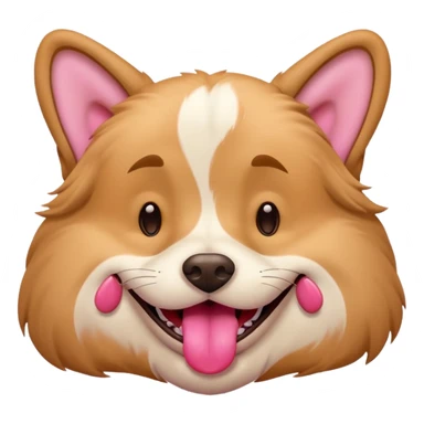 lazy dog emoji, lying on its back sticker