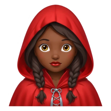 Little red riding hood African American with black with straight long wavy hair and long eyelashes  sticker