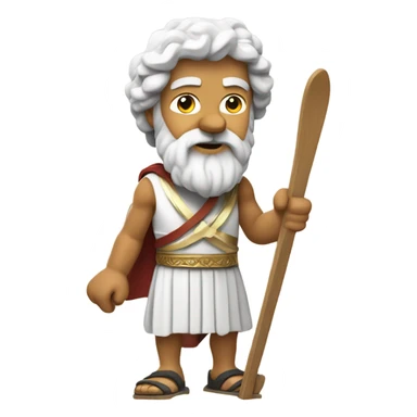 Socrates riding down a mountain on skis sticker