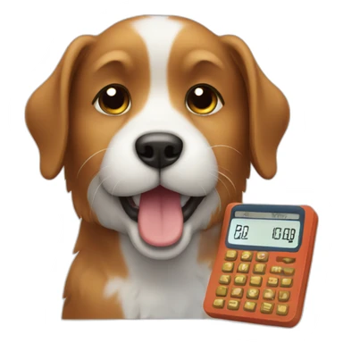 dog using calculator sticker