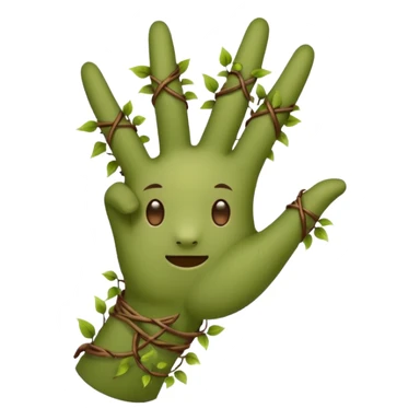 woodland spirit OK hand sign made of vines sticker