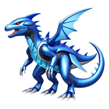 Shiny futuristic Cyber-Garchomp-Kyurem-Kyogre-Latios-Lugia-Fakémon-hybrid-creature (full body)  sticker
