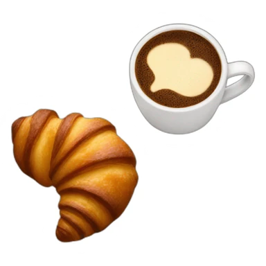 Coffee with chocolate croissants  sticker
