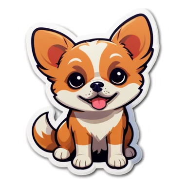 small dog cute sticker