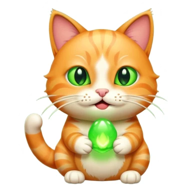 A ginger cat burps green burps sticker