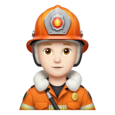 fireman white cat sticker