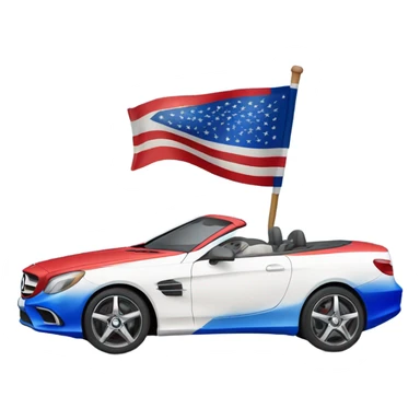 Red, white, blue mercedes benz sticker