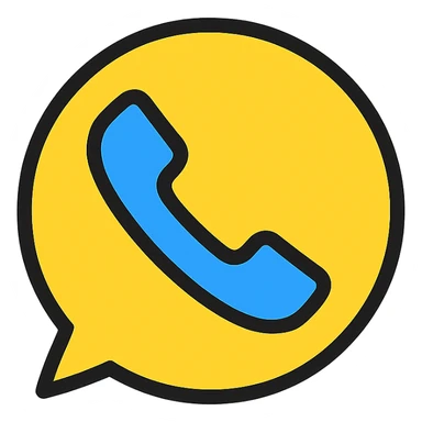 speech bubble with phone symbol, minimal color icon style sticker