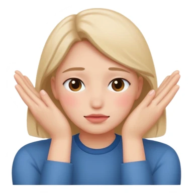 Standard smiley emoji blushing and hiding face with hands sticker