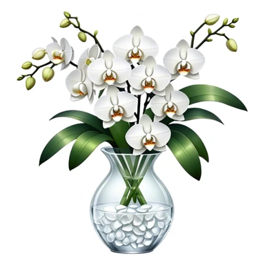  Bouquet of White orchids in crystal vase sticker