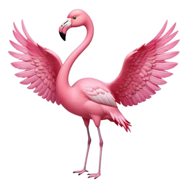 flamingo with wings spread sticker