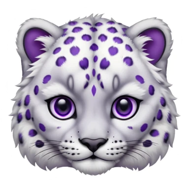 Snow leopard purple eyes sticker