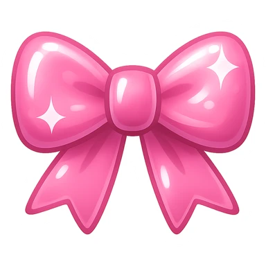 pink bow emoji, cute and shiny sticker