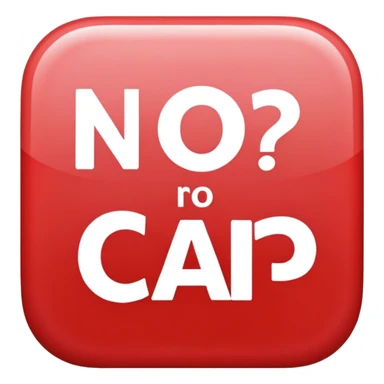 NO CAP text in a red square sticker