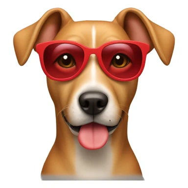 Dog with red shades  sticker