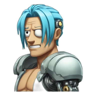franky the cyborg from one piece comic sticker