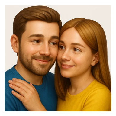 emoji stile iphone di relazione tra due persone, iperrealistico 4k sticker