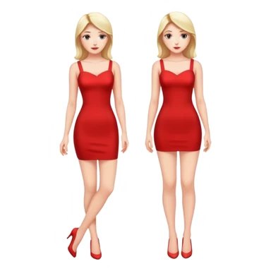 Full body attractive woman tight red dress sticker