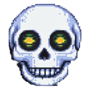 happy emoji with skull eyes sticker