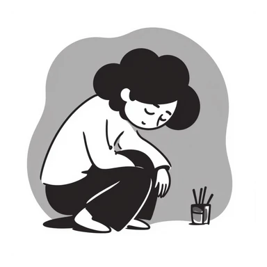 A person with a sad expression, looking lonely sticker