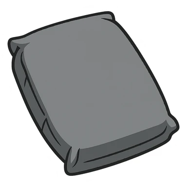 Create a flat cement bag angled like the reference image. Use a solid gray color with no words, letters, or labels. The background should be removed. Render in flat toon style. sticker