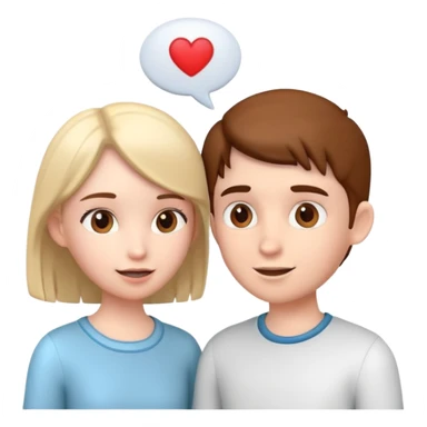 generate realistic detailed boy and girl talks 3d style  sticker
