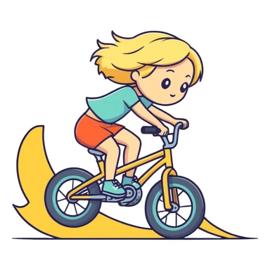 Blonde girl falling off bike sticker
