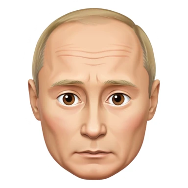 Vladimir Putin portrait with stern expression sticker