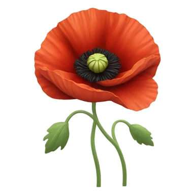 Red poppy flower sticker