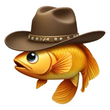 fish with cowboy hat  sticker